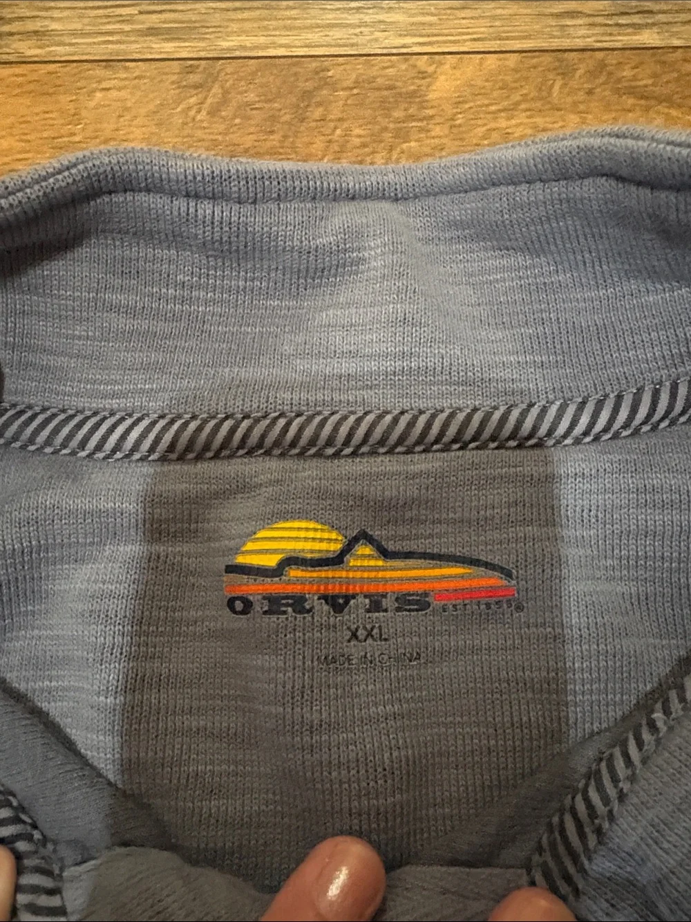 Orvis Slate Blue Half-Zip Pullover Sweater